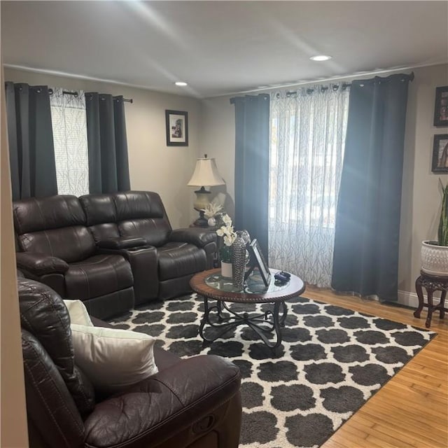 34 Ridge St, East Providence, RI 02914 - living room with wood finished floors, plenty of natural light, and recessed lighting