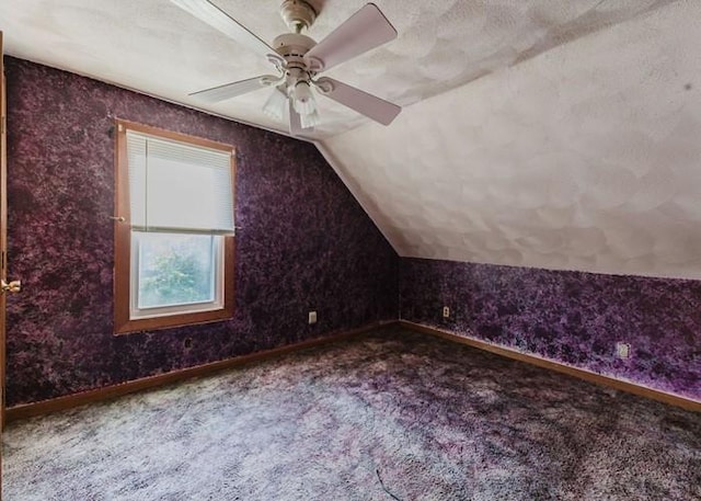 15 Hope Ct, West Warwick, RI 02893 - additional living space featuring carpet floors, lofted ceiling, and ceiling fan