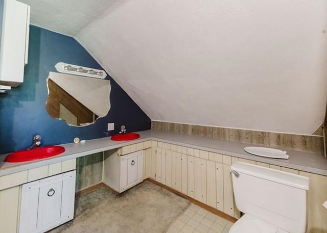 15 Hope Ct, West Warwick, RI 02893 - bathroom with vaulted ceiling and a sink