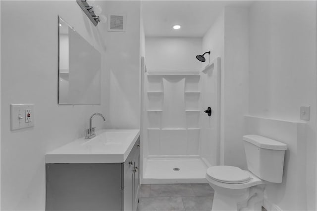 15 Maplewood Ave, Warwick, RI 02889 - full bath featuring vanity, a stall shower, and tile patterned floors