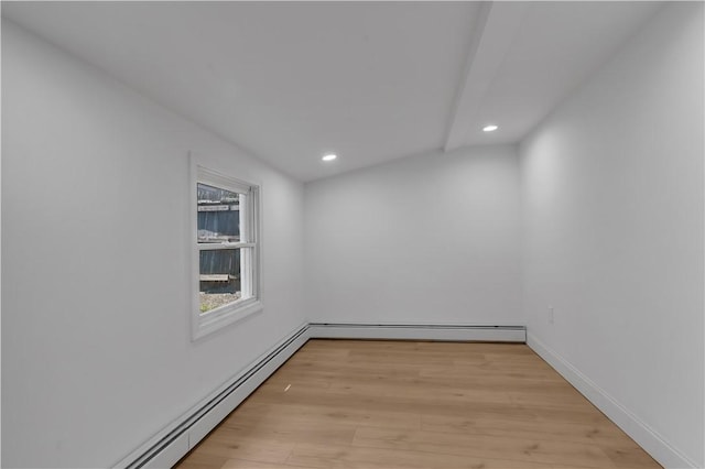 15 Maplewood Ave, Warwick, RI 02889 - empty room with a baseboard radiator, recessed lighting, and light wood-type flooring