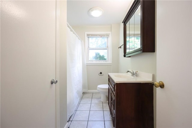 83 Vincent Ave, North Providence, RI 02904 - bathroom with vanity, tile patterned flooring, and a shower with shower curtain