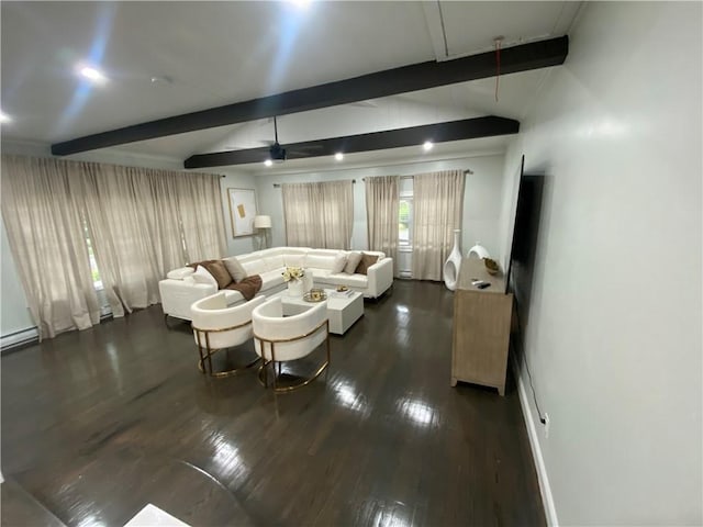 109 Cobble Hill Rd, Lincoln, RI 02865 - living room with dark wood finished floors and a baseboard radiator