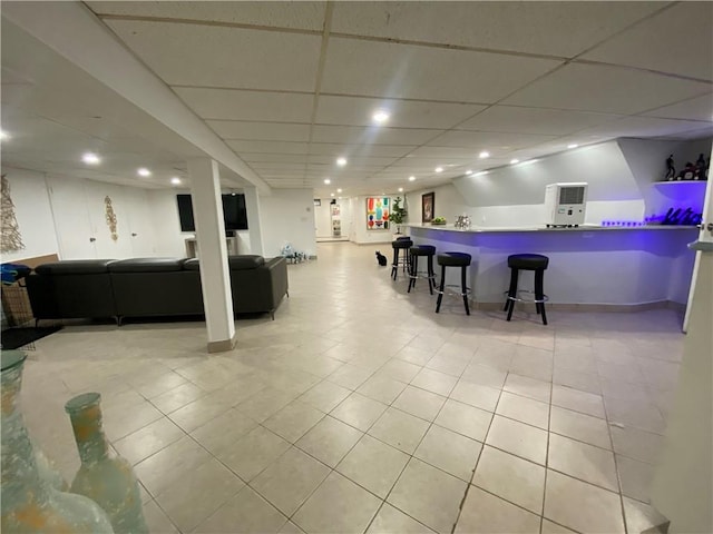 109 Cobble Hill Rd, Lincoln, RI 02865 - indoor bar with a drop ceiling and light tile patterned floors