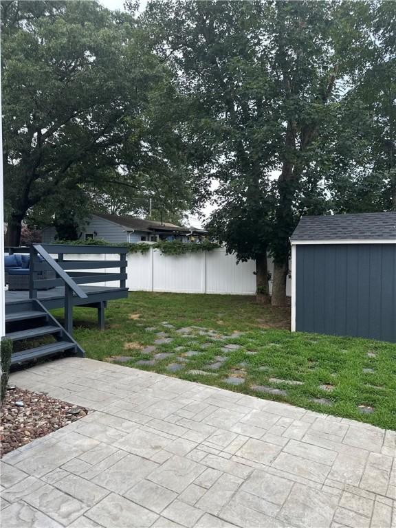 6 Larkspur Rd, Warwick, RI 02886 - view of patio / terrace featuring a storage shed