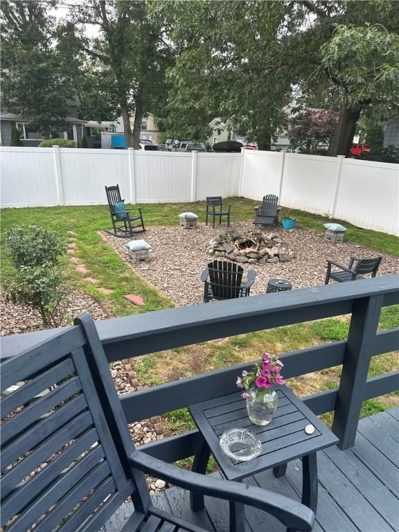 6 Larkspur Rd, Warwick, RI 02886 - view of yard featuring a wooden deck and outdoor dining space