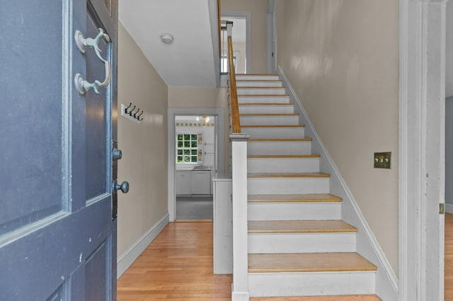 189 Butler Ave, Providence, RI 02906 - foyer entrance with stairs and wood finished floors