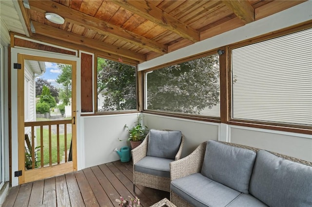 12 Elmore Ave, North Providence, RI 02911 - sunroom featuring beamed ceiling