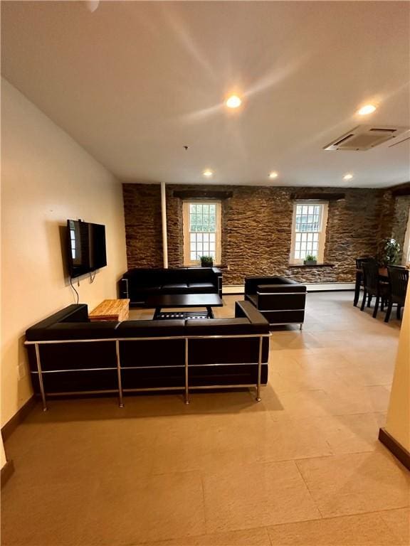 65 Weybosset St Unit 314, Providence, RI 02903 - living area featuring plenty of natural light and recessed lighting
