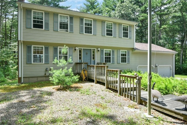 6 Ferris Dr, Coventry, RI 02816 - view of front of home featuring a garage and a wooden deck