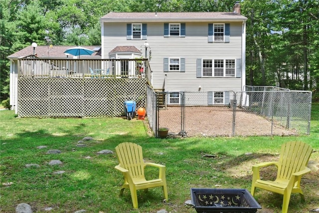 6 Ferris Dr, Coventry, RI 02816 - rear view of property featuring a chimney, a patio, and a deck