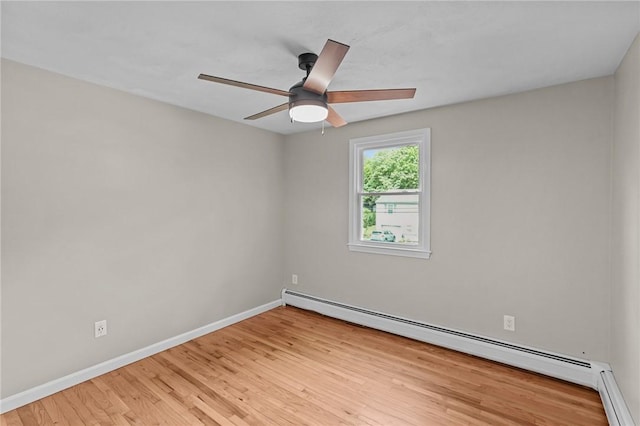 7 Antony Ave, Bristol, RI 02809 - unfurnished room with a baseboard heating unit, ceiling fan, and light wood-type flooring
