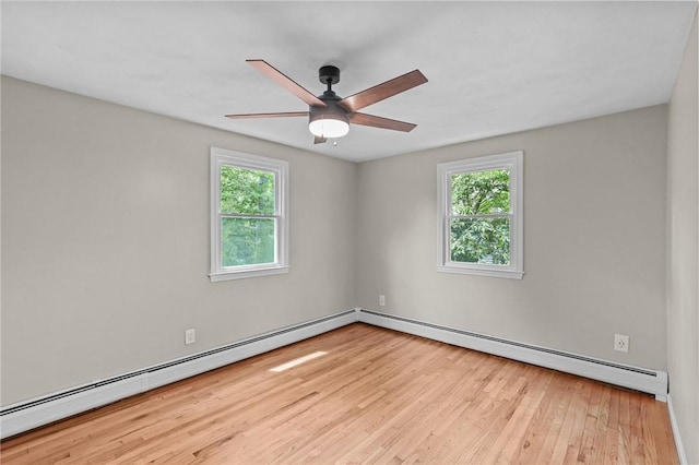 7 Antony Ave, Bristol, RI 02809 - spare room with healthy amount of natural light, wood finished floors, ceiling fan, and a baseboard radiator