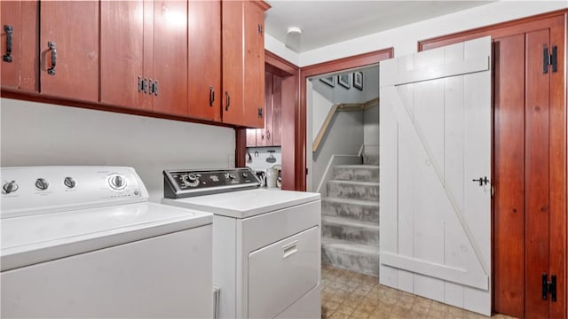 12 Lampercock Ln, Lincoln, RI 02865 - laundry room with cabinet space, washer and dryer, and light flooring