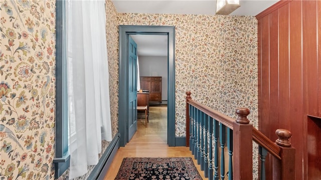 12 Lampercock Ln, Lincoln, RI 02865 - corridor featuring light wood-style flooring and wallpapered walls