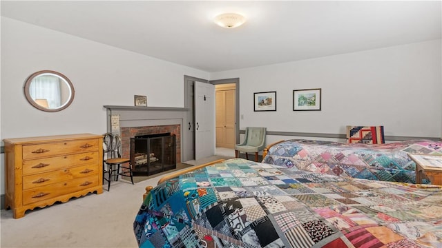 12 Lampercock Ln, Lincoln, RI 02865 - carpeted bedroom featuring a brick fireplace