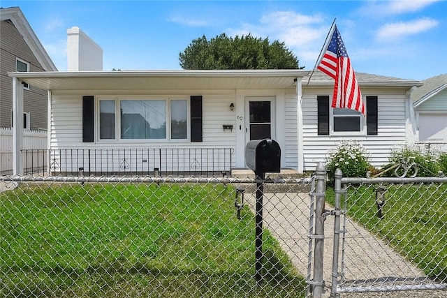62 Bristol Ave, Pawtucket, RI 02861 - view of front of property with a chimney and a gate