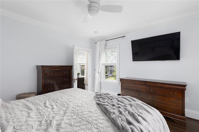 157 Arnold Ave, Cranston, RI 02905 - bedroom with crown molding, wood finished floors, and a ceiling fan