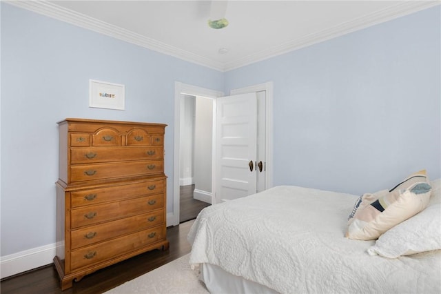 157 Arnold Ave, Cranston, RI 02905 - bedroom featuring dark wood-type flooring and crown molding