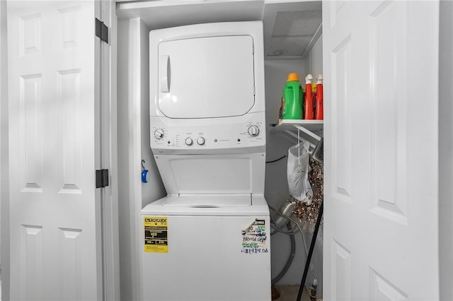 132 Hoffman Ave Unit 116, Cranston, RI 02920 - laundry room featuring stacked washer and clothes dryer
