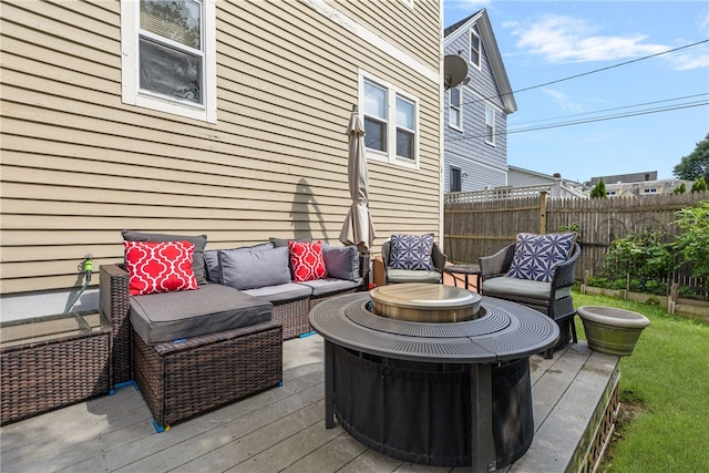 13 Vaughan Ave, Newport, RI 02840 - view of patio / terrace featuring an outdoor living space and a wooden deck
