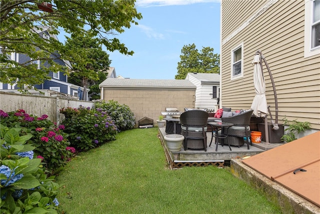 13 Vaughan Ave, Newport, RI 02840 - view of yard featuring outdoor lounge area and a wooden deck