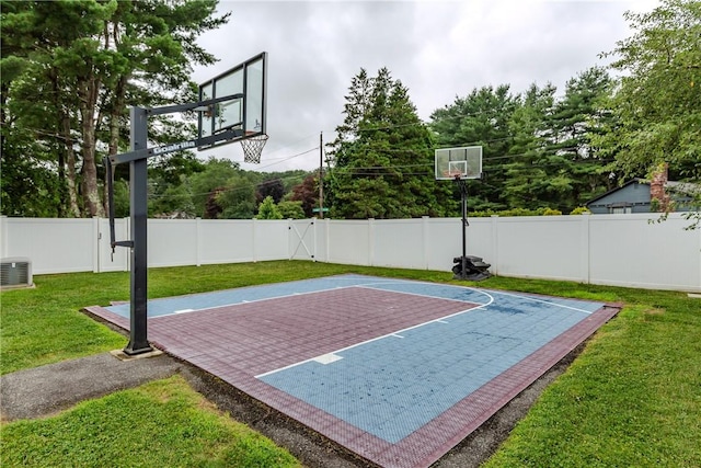 11 Greenbrier Rd, Smithfield, RI 02828 - view of sport court with basketball court and a fenced backyard