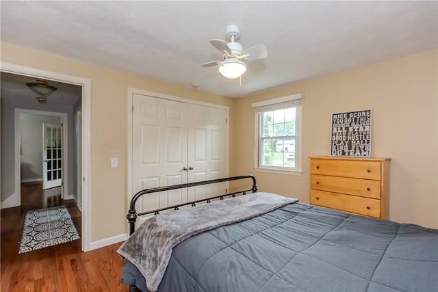 11 Greenbrier Rd, Smithfield, RI 02828 - bedroom with wood finished floors, a closet, and ceiling fan