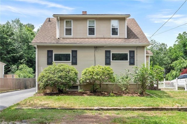 5 Harding St, Coventry, RI 02816 - view of front of home with a shingled roof and a chimney
