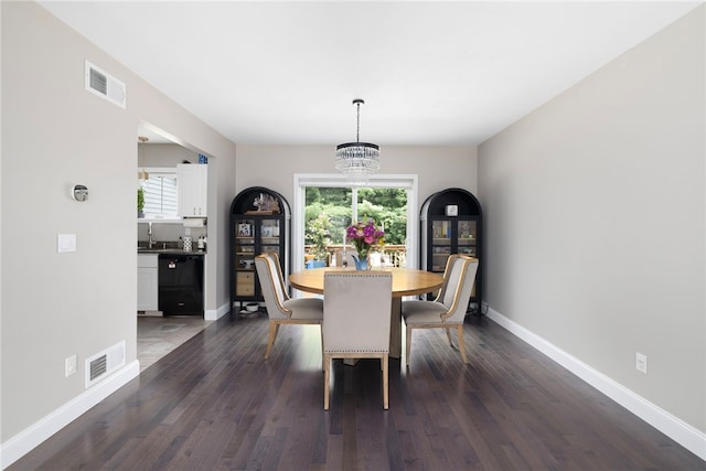 5 Jupiter Ln Unit F, Richmond, RI 02898 - dining space with a chandelier and dark wood-type flooring