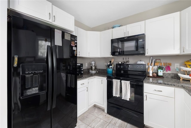 5 Jupiter Ln Unit F, Richmond, RI 02898 - kitchen featuring black appliances, white cabinets, and dark stone counters