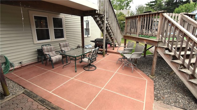 151 Hadde Ave, Cumberland, RI 02864 - view of patio featuring stairs, a wooden deck, and area for grilling