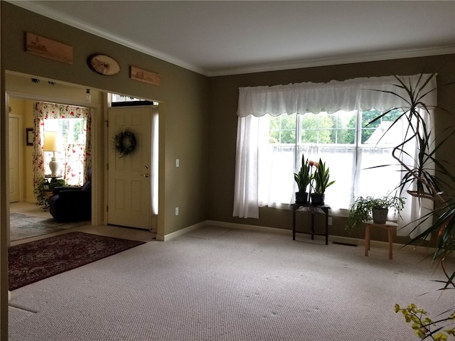 170 Providence Pike Unit 52, North Smithfield, RI 02896 - entrance foyer featuring ornamental molding and carpet flooring