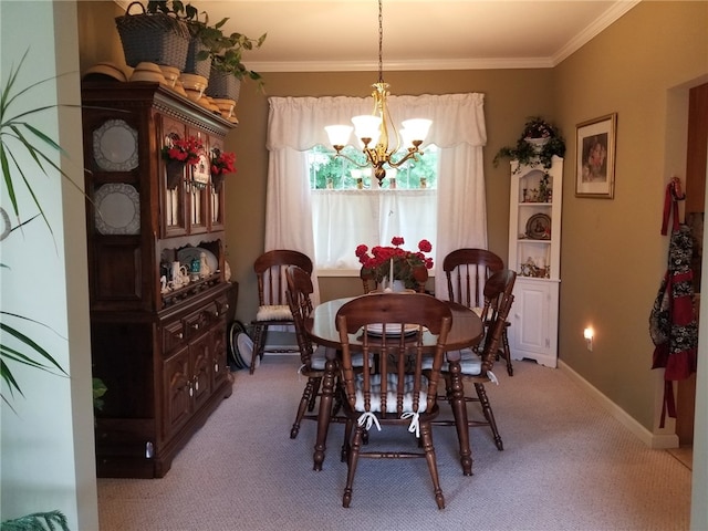 170 Providence Pike Unit 52, North Smithfield, RI 02896 - dining area with a chandelier, crown molding, and light carpet