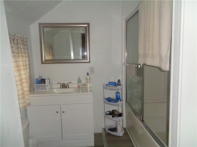 269 Althea St, Providence, RI 02907 - full bathroom with vanity and shower / bath combination with glass door