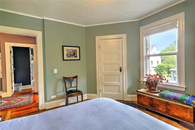179 Elmgrove Ave, Providence, RI 02906 - bedroom with wood finished floors and ornamental molding