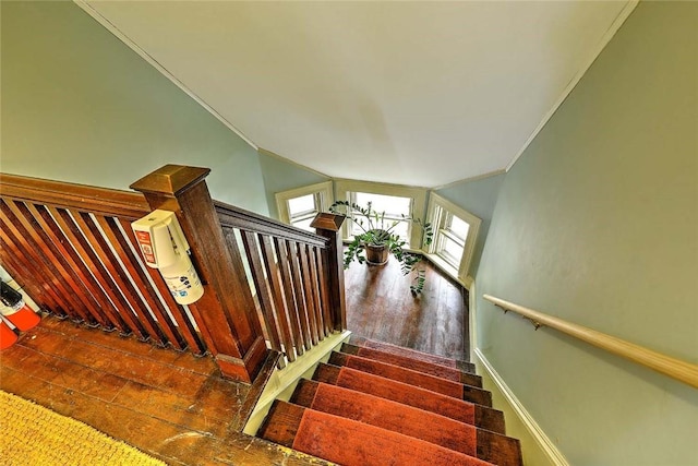 179 Elmgrove Ave, Providence, RI 02906 - stairs with crown molding and wood finished floors