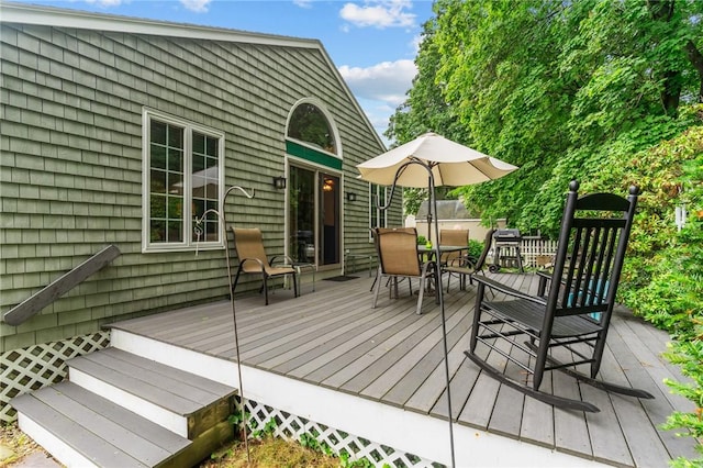 13 Welcome Rd, Smithfield, RI 02917 - deck with outdoor dining space