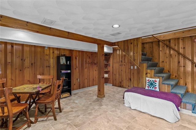 13 Welcome Rd, Smithfield, RI 02917 - finished basement with wooden walls and stairs