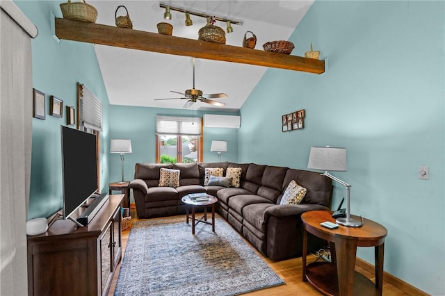 13 Welcome Rd, Smithfield, RI 02917 - living room featuring light wood-style floors, a ceiling fan, and track lighting