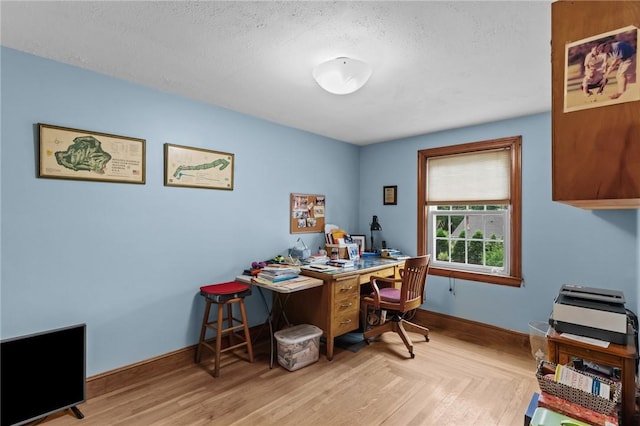 13 Welcome Rd, Smithfield, RI 02917 - office area with a textured ceiling and wood finished floors