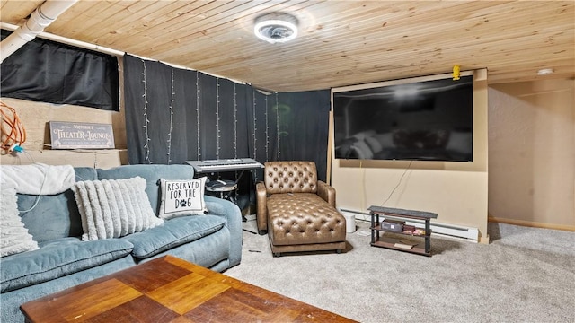 65 River St, West Warwick, RI 02893 - living area featuring carpet flooring and wooden ceiling