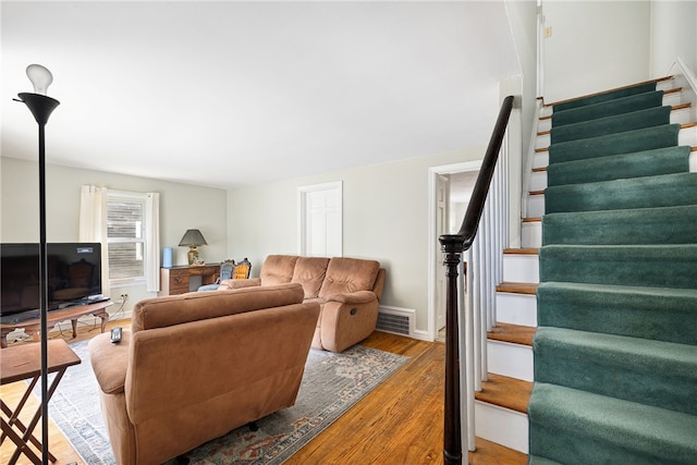 15 Preston Dr, North Kingstown, RI 02852 - living room with stairs and wood finished floors
