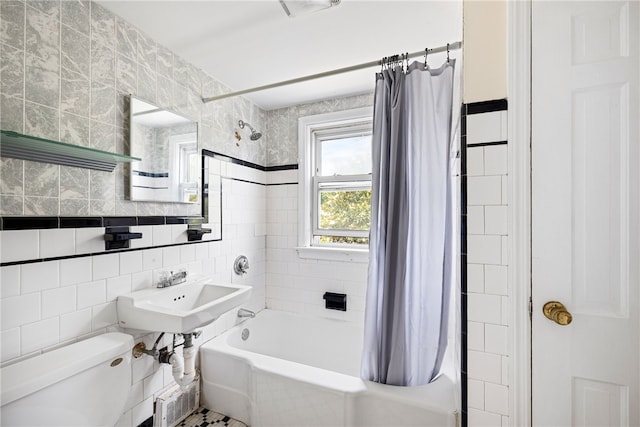 15 Preston Dr, North Kingstown, RI 02852 - full bathroom with shower / bathtub combination with curtain and tile walls
