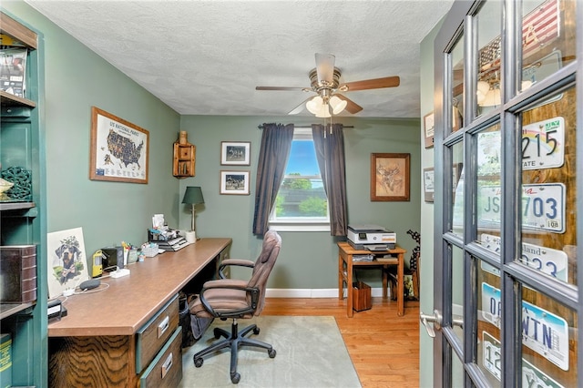 82 Martin St, East Providence, RI 02914 - office featuring a ceiling fan, light wood-type flooring, and a textured ceiling