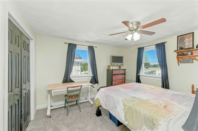 82 Martin St, East Providence, RI 02914 - carpeted bedroom with a closet and a ceiling fan