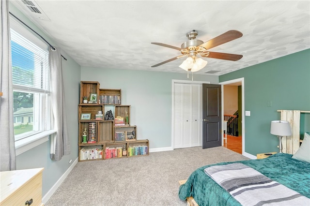 82 Martin St, East Providence, RI 02914 - bedroom with carpet, a closet, and ceiling fan