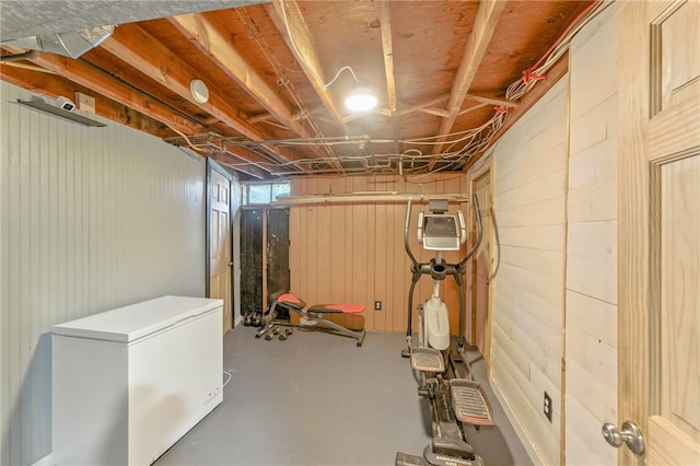 82 Martin St, East Providence, RI 02914 - basement with fridge