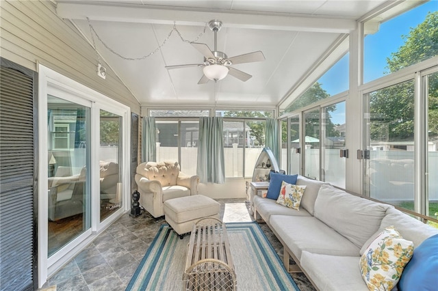82 Martin St, East Providence, RI 02914 - sunroom / solarium with ceiling fan and an outdoor hangout area