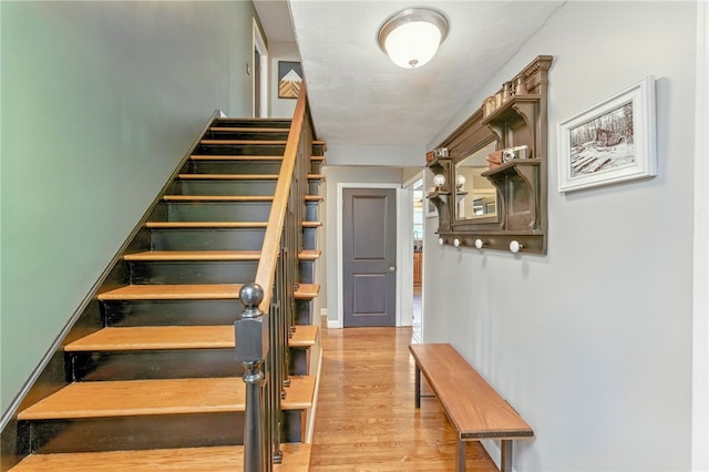 82 Martin St, East Providence, RI 02914 - stairway featuring wood finished floors
